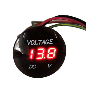 Waterproof Round DC 12V-24V LED Car Digital Display Voltmeter Meter Volt Gauge